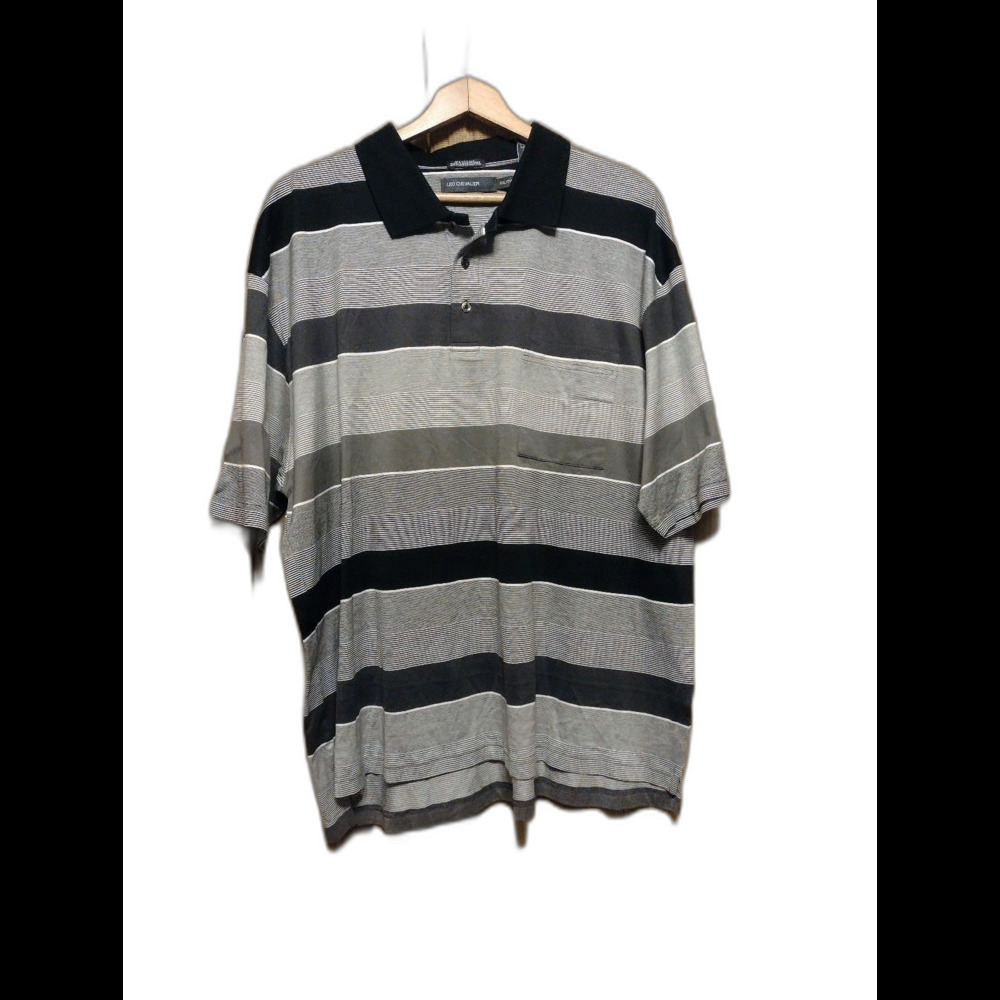 Leo Chevalier striped 100% combed cotton polo shirt NWT XXL/TTG